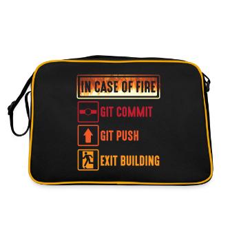 Git commit git push programmer IT spécialiste en informatique - Sac Retro - noir/or - Dos