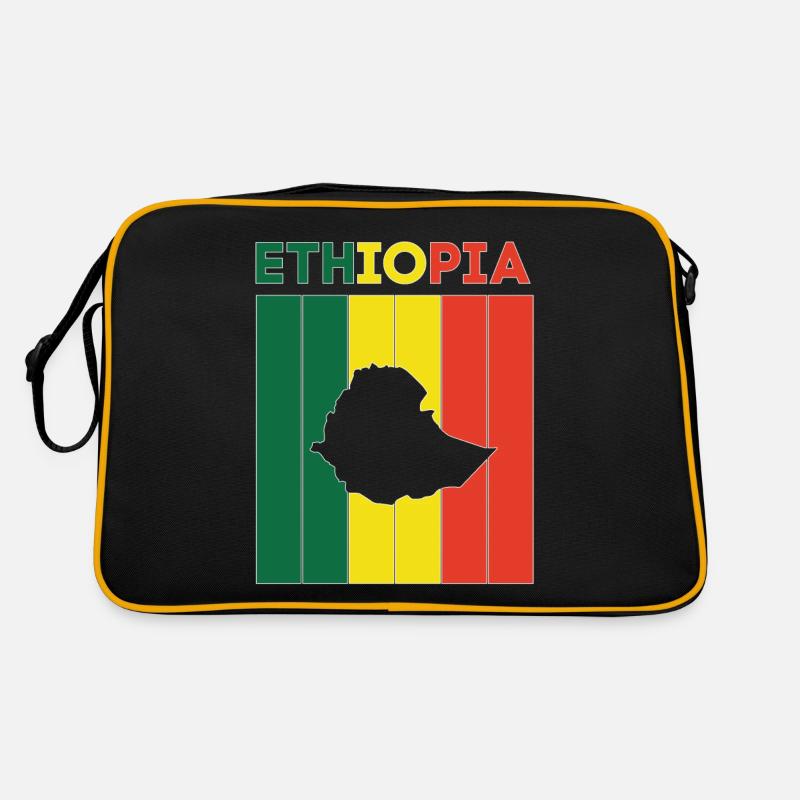 Drapeau et frontière du pays de l'Éthiopie Sac Retro