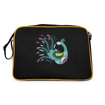 Oiseau paon - Sac Retro - noir/or - Dos