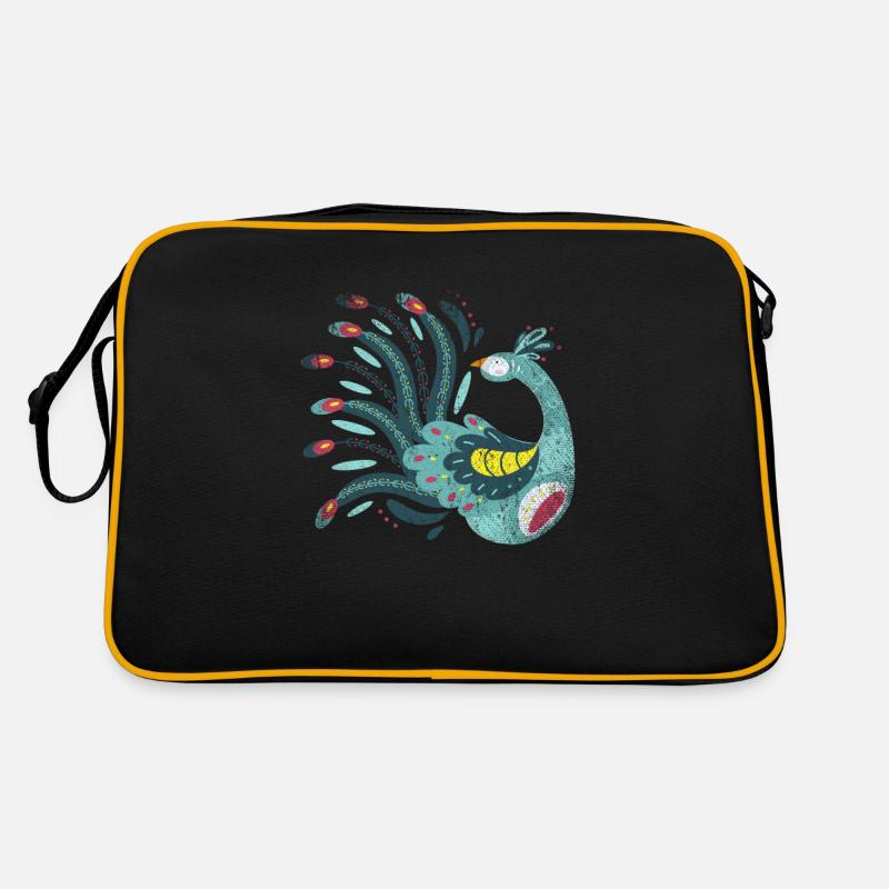 Oiseau paon Sac Retro