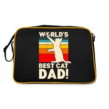 World's Best Cat Dad T-Shirt Funny Cat Dad - Retro Bag - black/gold - Back