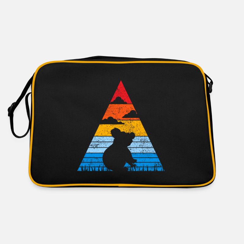 Retro Koala Sunset Tier Australien Koalabär - Retro Tasche - Schwarz/Gold