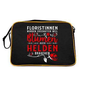 Floristin - Weil Blumen Auch Helden Brauchen - Retro Tasche - Schwarz/Gold - Hinten