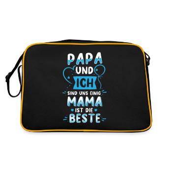 Beste Mama - Retro Tasche - Schwarz/Gold - Hinten