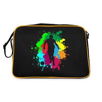 Retro Football Silhouette Football Player Vintage - Retro Bag - black/gold - Back