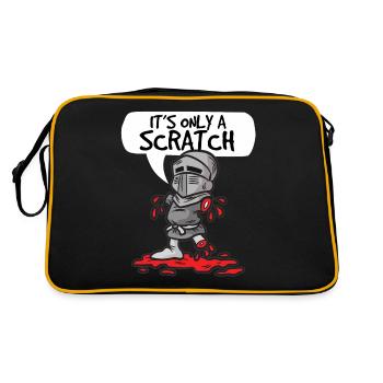 ITS ONLY A SCRATCH Ritter mit Fleischwunde Humor - Retro Tasche - Schwarz/Gold - Hinten