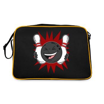 Boule de BOWLING riant avec épingles Kegel Team - Sac Retro - noir/or - Dos