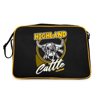 Bovins Highland illustration bovins Highland - Sac Retro - noir/or - Dos