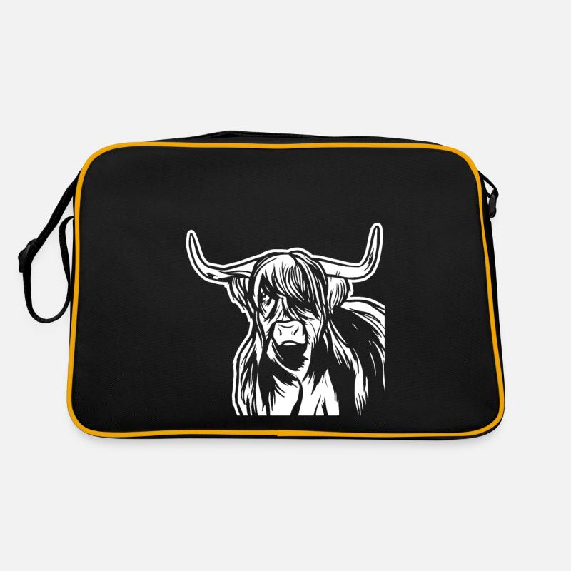 Tolles Highland Cattle Rind Retro Tasche