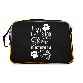 La vie est trop courte pour avoir un seul chien - Sac Retro - noir/or - Dos