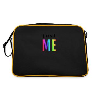 JUST ME Schwul Gay Pride LGBT CSD Parade T-Shirt - Retro Tasche - Schwarz/Gold - Hinten