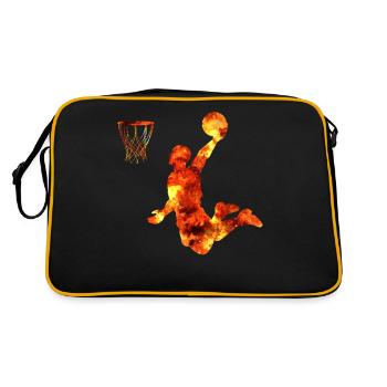 Basketball Dunking Geschenk Basketballspieler - Retro Tasche - Schwarz/Gold - Hinten
