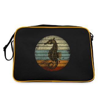 Seepferdchen - Retro Tasche - Schwarz/Gold - Hinten