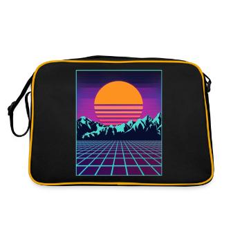 Rétro style des années 80 Vaporwave esthétique Outrun - Sac Retro - noir/or - Dos