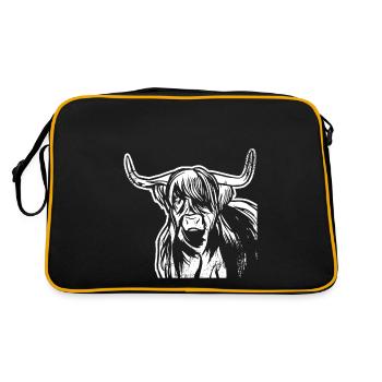 Scottish highland cattle highland cattle - Retro Bag - black/gold - Back