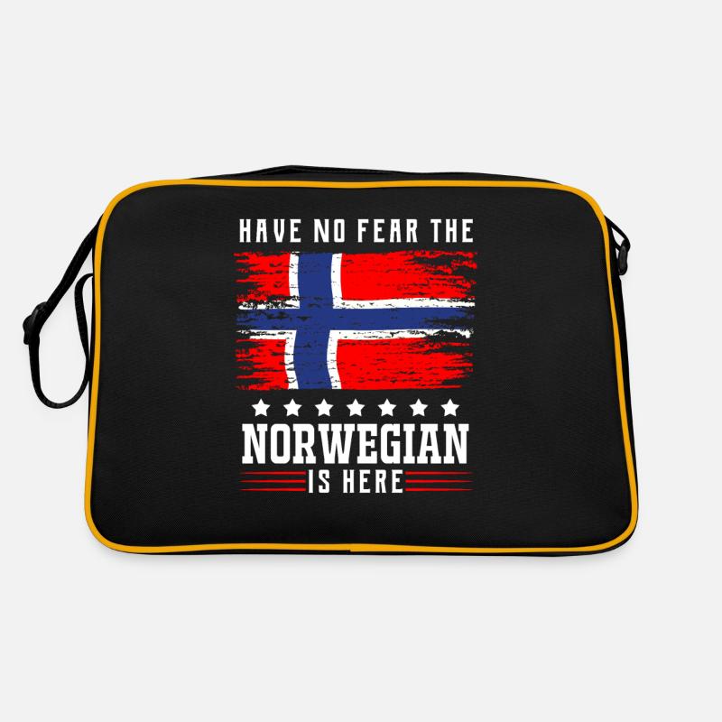 Norwegen - Retro Tasche - Schwarz/Gold