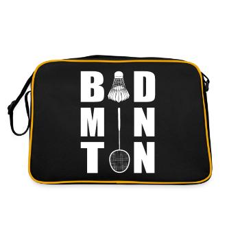 funny saying badminton for sporty shuttlecock - Retro Bag - black/gold - Back