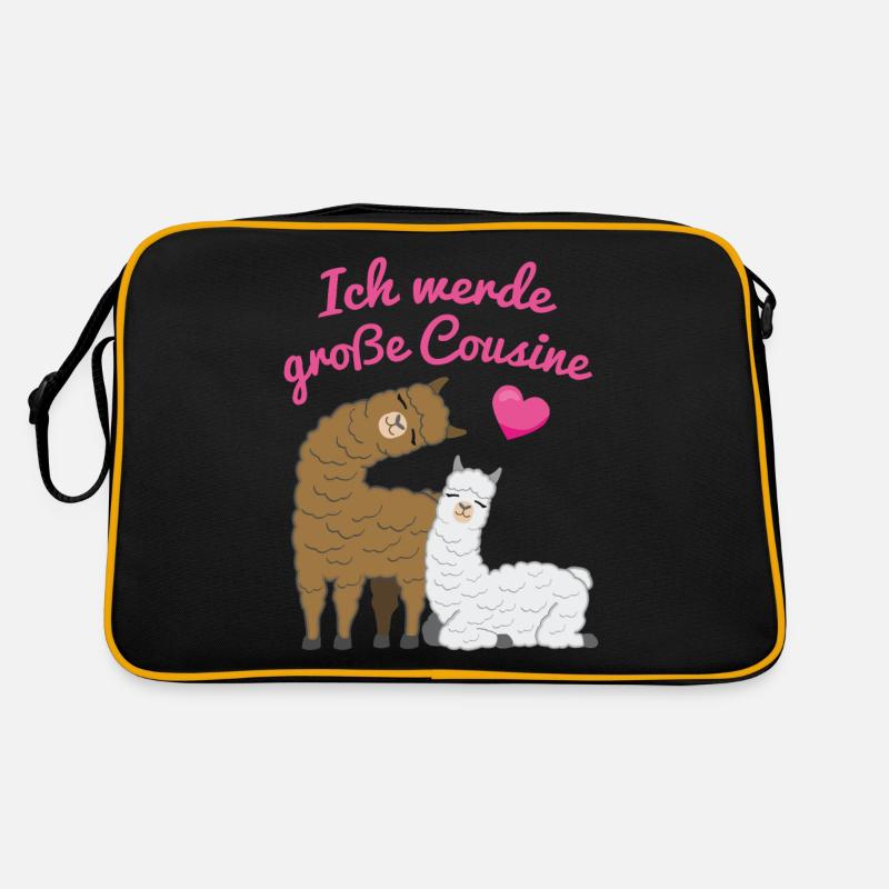 Ich Werde Große Cousine Lama Alpaka Geschenk Retro Tasche