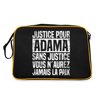 Justice Pour Adama Sans Justice Vous n Aurez - Retro Tasche - Schwarz/Gold - Hinten
