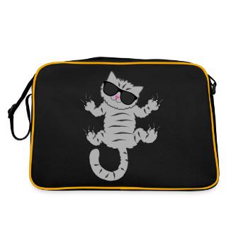 Chat amoureux des chats chat maman cadeau drôle - Sac Retro - noir/or - Dos