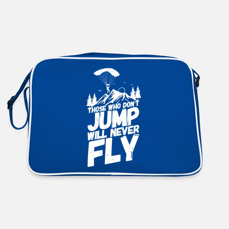 Parachute skydiving flying Retro Bag