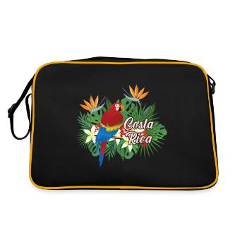 Costa rica pays nature oiseau tropical perroquet - Sac Retro - noir/or - Dos
