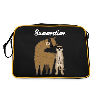 Été été lama suricate cadeau vacances - Sac Retro - noir/or - Dos