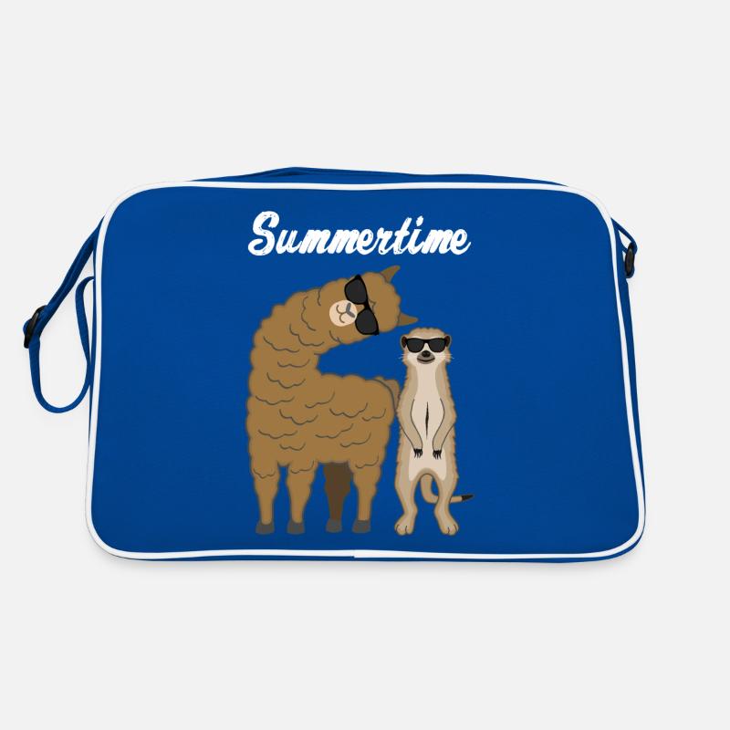 Sommer Sommerzeit Lama Erdmännchen Geschenk Urlaub Retro Tasche