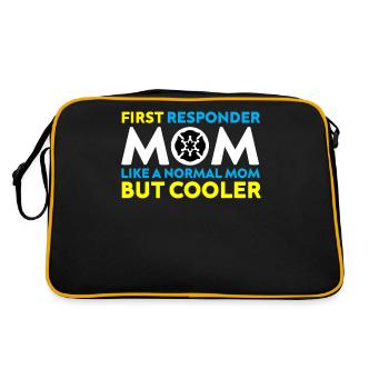 First Responder Mom Sanitäterin Polizistin - Retro Tasche - Schwarz/Gold - Hinten
