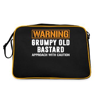 Warning Grumpy Old Bastard T Shirt Grumpy Bastard - Retro Bag - black/gold - Back