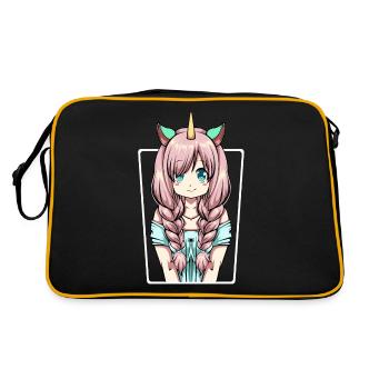 Anime japonais licorne pastel gothique punk kawa - Sac Retro - noir/or - Dos