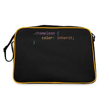 Chameleon css - nerdy and geeky gift - Retro Bag - black/gold - Back