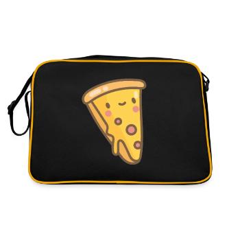 Pizza Fast Food Délicieux morceau de cadeau de pizza - Sac Retro - noir/or - Dos