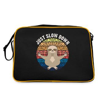 Just Slow Down Sloth Retro Meditation Sloth - Retro Bag - black/gold - Back