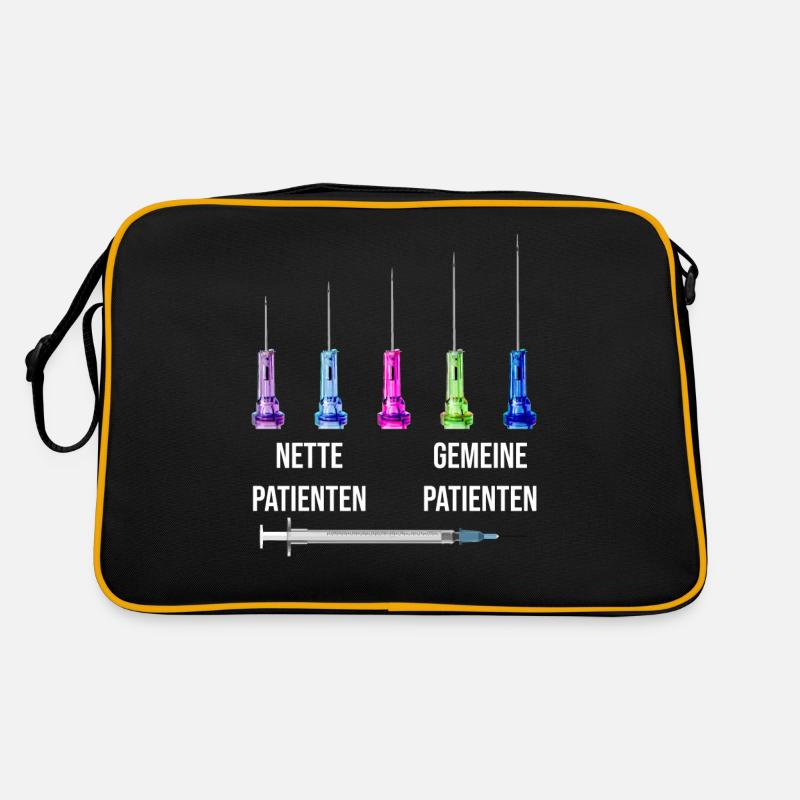 Lustige Krankenschwester - Retro Tasche - Schwarz/Gold