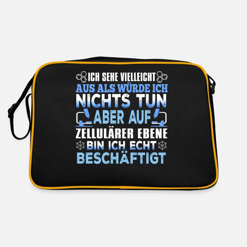 Biologie - Auf Zellulärer Ebene Bin Ich Echt Besch - Retro Tasche - Schwarz/Gold