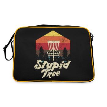 Dummes Baumscheiben-Golf-extremes Frisbee-Geschenk-Design - Retro Tasche - Schwarz/Gold - Hinten
