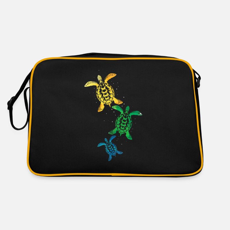 tortue - Sac Retro - noir/or