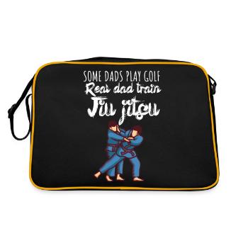 Certains papas jouent au golf Le vrai papa s'entraîne au jiujitsu - Sac Retro - noir/or - Dos