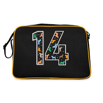 14e anniversaire chien cadeau de quatorze ans - Sac Retro - noir/or - Dos