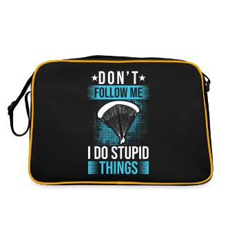 Don't follow me I do stupid things paraglider - Retro Bag - black/gold - Back