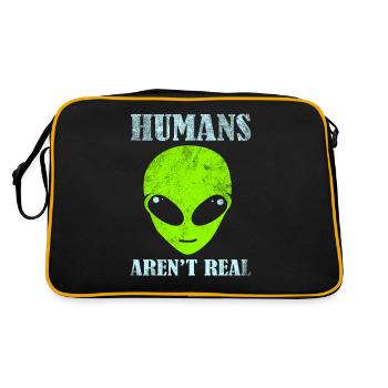 Funny Alien Ufo Alien Space Aliens - Retro Bag - black/gold - Back