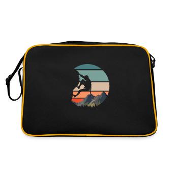 Vintage boulderer boulder gift - Retro Bag - black/gold - Back