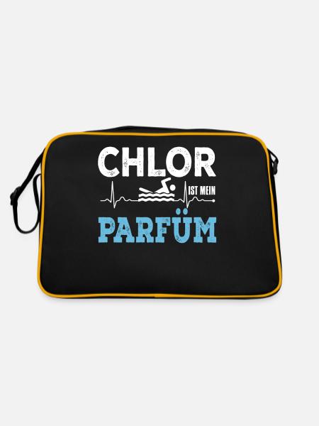 Chlor Ist Mein Parfüm - Retro Tasche - Schwarz/Gold - Hinten