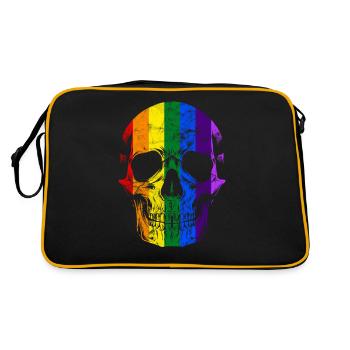 Crâne arc-en-ciel arc-en-ciel LGBT - Sac Retro - noir/or - Dos