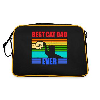 Vintage Best Cat Dad Ever Vintage cat dad - Retro Bag - black/gold - Back