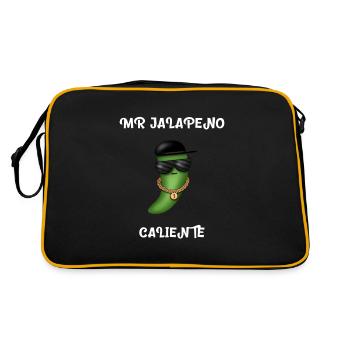 Jalapeno pepperoni chili chilli pepper gift - Retro Bag - black/gold - Back