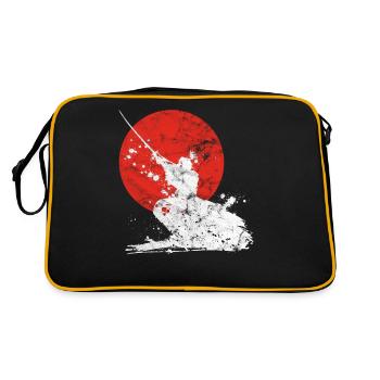 Japanische Samurai Krieger - Retro Tasche - Schwarz/Gold - Hinten