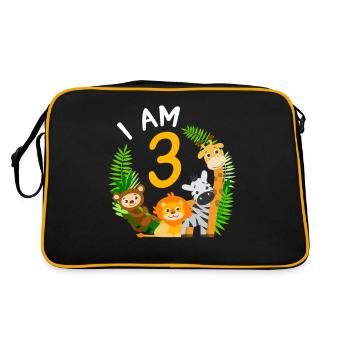 3ème anniversaire chemise d'anniversaire jungle tiers - Sac Retro - noir/or - Dos