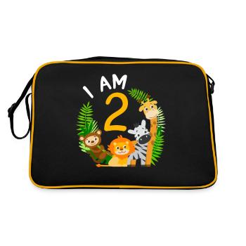 2ème anniversaire chemise anniversaire jungle second - Sac Retro - noir/or - Dos